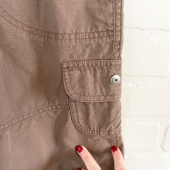 Vintage Y2K Cargo Skirt Columbia Asymmetrical stitching details Floral Brown 12 - Picture 11 of 13